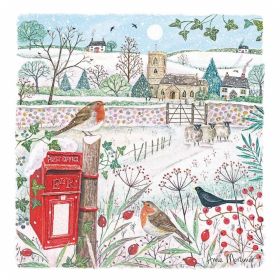 Luxury Charity Christmas Cards - Church Robin - Pack of 10